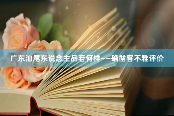广东汕尾东说念主品若何样——确凿客不雅评价