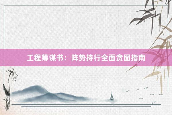 工程筹谋书：阵势持行全面贪图指南
